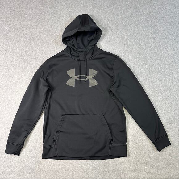 Under Armour Hoodie Gray Mens L Logo Loose Fit Pullover Activewear Sweatshirt - Picture 4 of 9